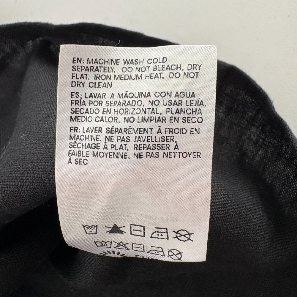 Reformation Lainey Linen Dress Size 12 Black White Mini Adjustable Straps - Picture 7 of 11